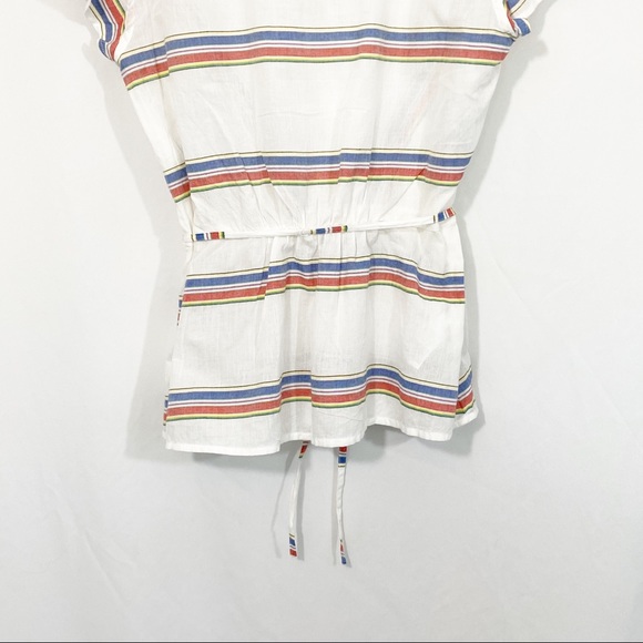 5/$25 NWOT J. Crew Flutter Sleeve Wrap Striped Top - Picture 7 of 8